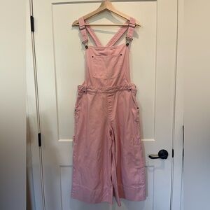 Lindy Bop Pink Overalls Wide Leg Carpenter Capri Retro 50s
